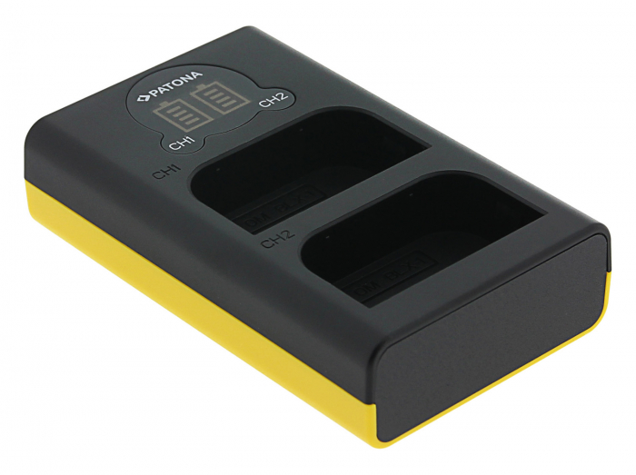 Incarcator Dual LCD USB pentru acumulator Olympus BLX-1 Patona [4]