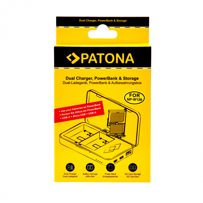 Incarcator Dual USB pentru Fuji NP-W126 FinePix cu funcție de power bank Patona [8]