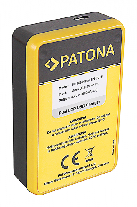 Incarcator Dual USB cu LCD pentru acumulator Nikon EN-EL15 Patona [5]