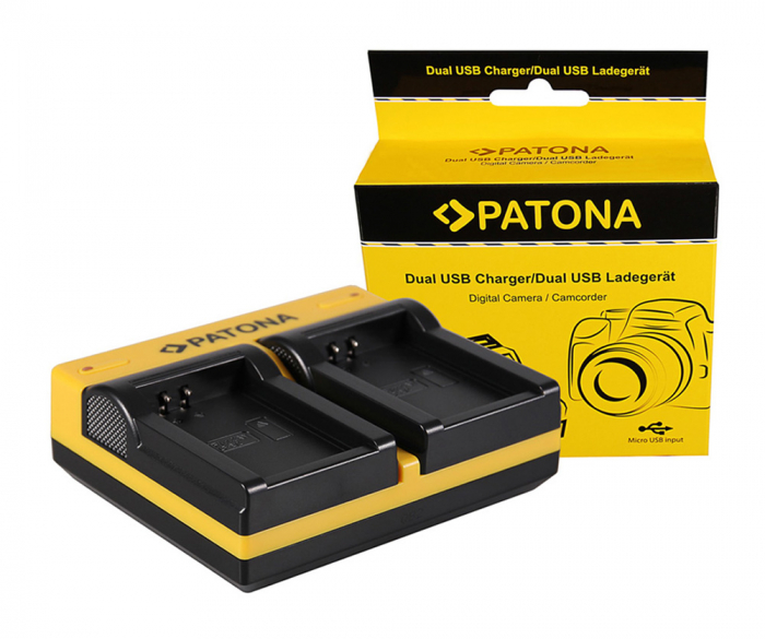 Incarcator Dual USB cu placute pentru acumulator Canon LP-E12 Patona [1]