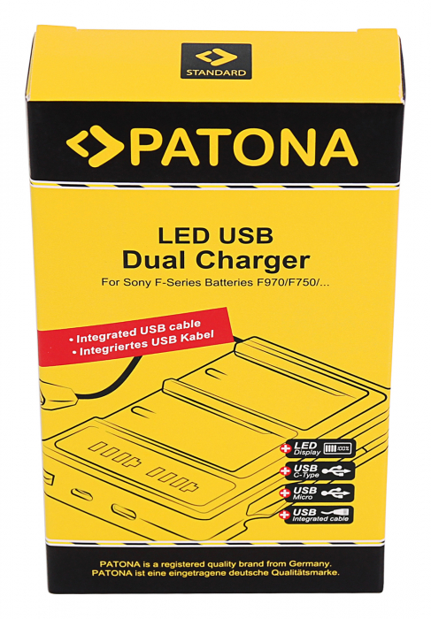 Incarcator Patona Dual LED USB pentru Sony NP-FM50 NP-F550 NP-F750 NP-F970 [6]