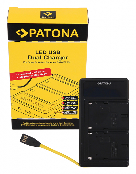 Incarcator Patona Dual LED USB pentru Sony NP-FM50 NP-F550 NP-F750 NP-F970 [1]