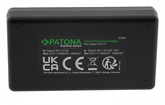 Incarcator rapid Dual Twin Performance PD pentru acumulator Canon LP-E17 Patona Premium [5]