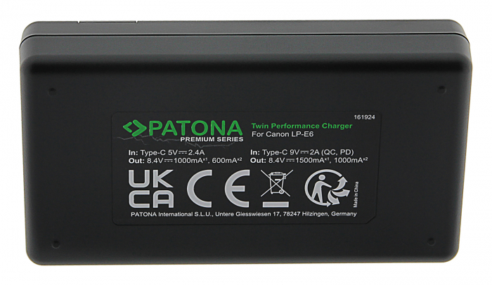 Incarcator rapid Dual Twin Performance PD pentru acumulator Canon LP-E6 Patona Premium [5]