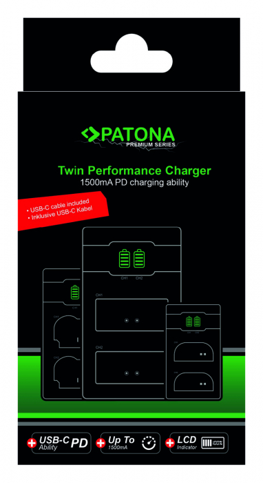 Incarcator rapid Dual Twin Performance PD pentru acumulator Canon LP-E6 Patona Premium [8]