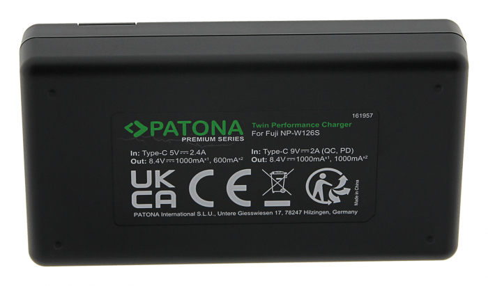 Incarcator rapid Dual Twin Performance PD pentru acumulator Fuji NP-W126 Patona Premium [5]