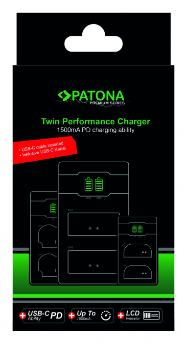 Incarcator rapid Dual Twin Performance PD pentru acumulator Fuji NP-W235 Patona Premium [8]