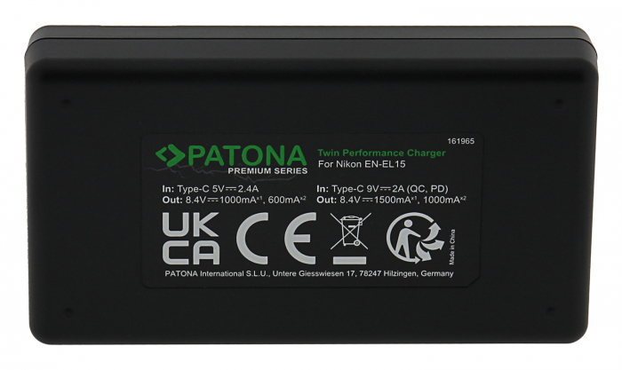 Incarcator rapid Dual Twin Performance PD pentru acumulator Nikon EN-EL15 Patona Premium [5]