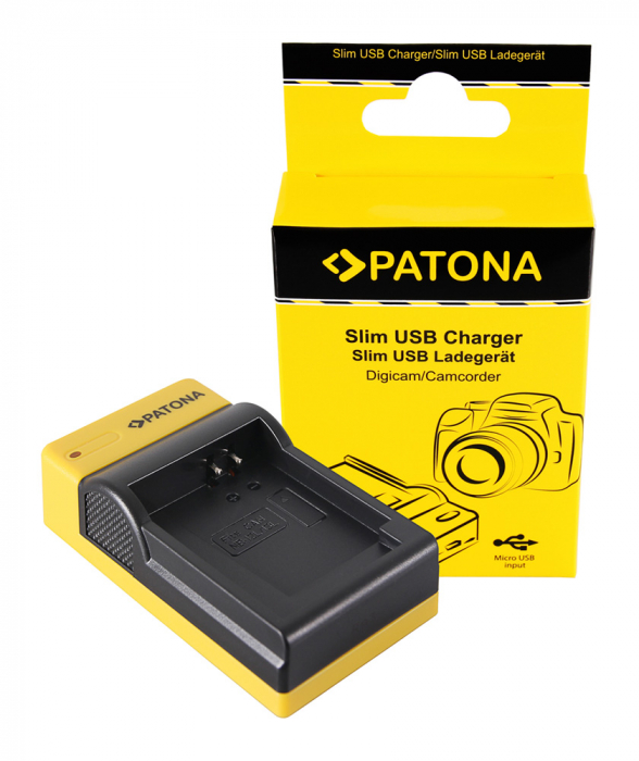Incarcator slim micro-USB pentru acumulator Canon NB-13L Patona [1]