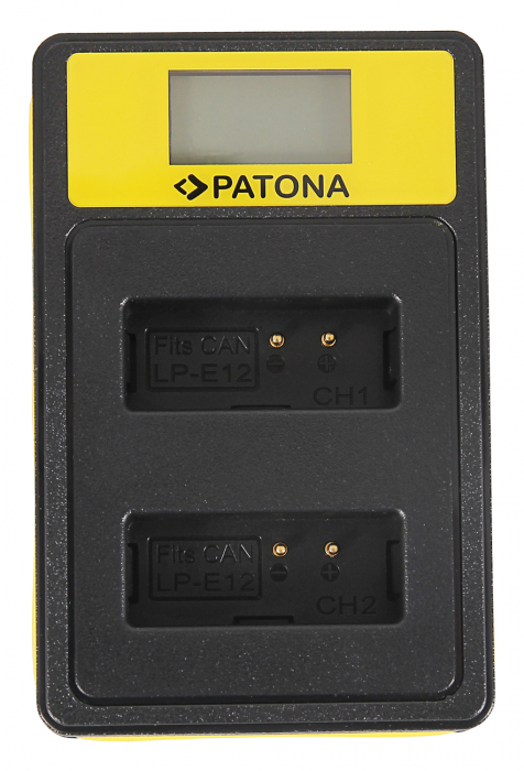 Incarcator Smart Dual LCD USB pentru acumulator Canon LP-E12 Patona [2]