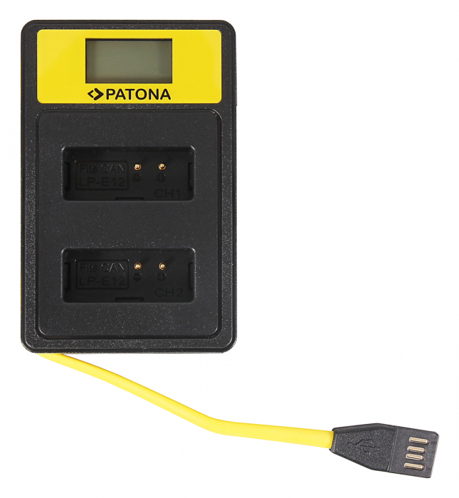 Incarcator Smart Dual LCD USB pentru acumulator Canon LP-E12 Patona [6]