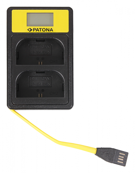 Incarcator Smart Dual LCD USB pentru acumulator Canon LP-E6 Patona [6]
