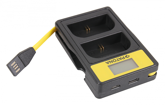 Incarcator Smart Dual LCD USB pentru acumulator Canon LP-E6 Patona [7]