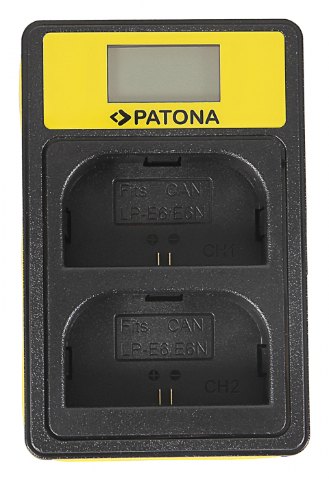 Incarcator Smart Dual LCD USB pentru acumulator Canon LP-E6 Patona [2]