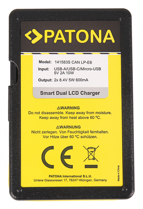Incarcator Smart Dual LCD USB pentru acumulator Canon LP-E6 Patona [3]