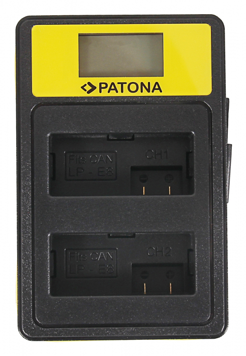 Incarcator Smart Dual LCD USB pentru acumulator Canon LP-E8 Patona [2]