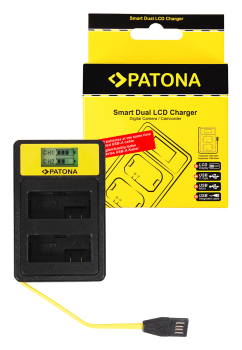 Incarcator Smart Dual LCD USB pentru acumulator Canon LP-E8 Patona [1]