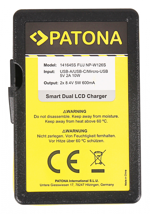 Incarcator Smart Dual LCD USB pentru acumulator Fuji NP-W126 Patona [3]