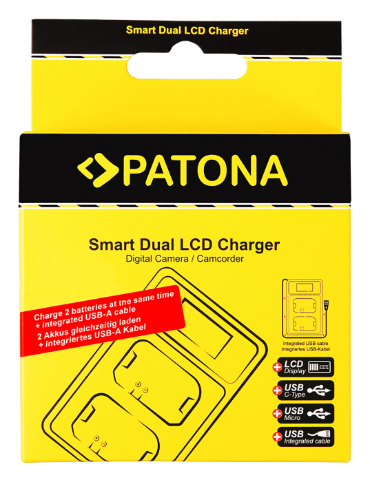 Incarcator Smart Dual LCD USB pentru acumulator Fuji NP-W126 Patona [8]