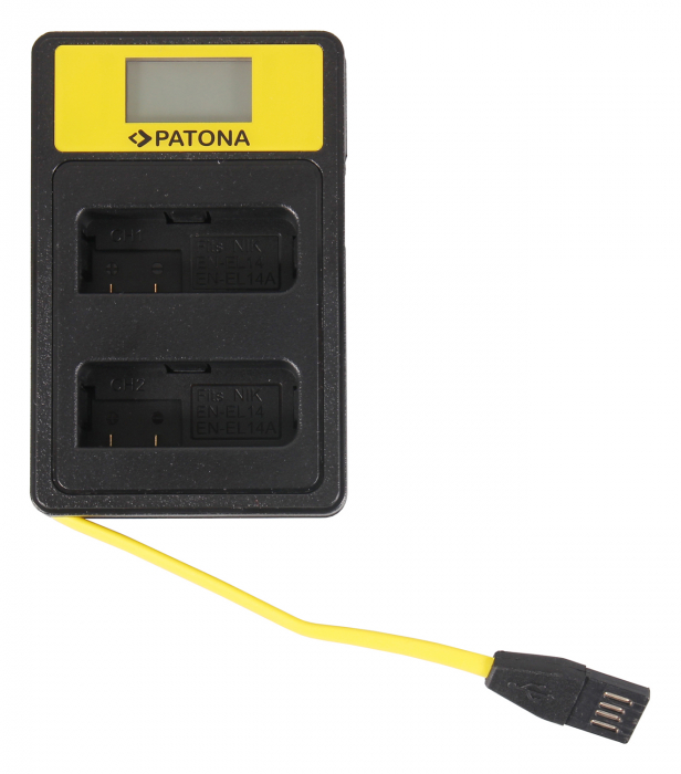 Incarcator Smart Dual LCD USB pentru acumulator Nikon EN-EL14 Patona [6]