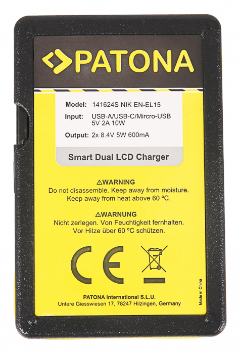Incarcator Smart Dual LCD USB pentru acumulator Nikon EN-EL15 Patona [3]
