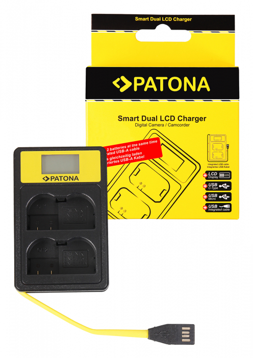 Incarcator Smart Dual LCD USB pentru acumulator Nikon EN-EL15 Patona [1]