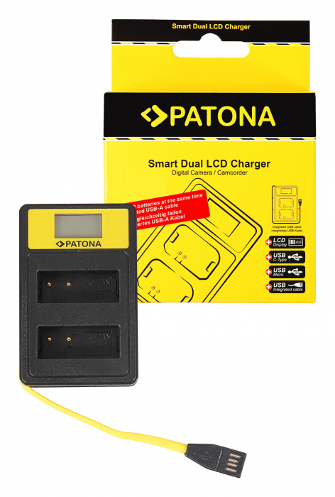 Incarcator Smart Dual LCD USB pentru acumulator Panasonic DMW-BLG10 Patona [1]