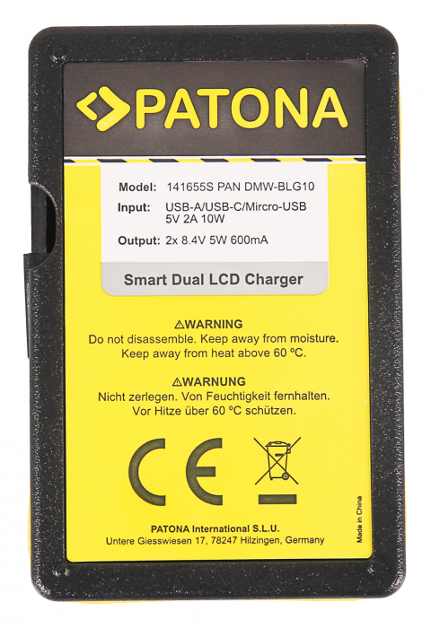 Incarcator Smart Dual LCD USB pentru acumulator Panasonic DMW-BLG10 Patona [3]