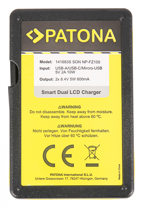 Incarcator Smart Dual LCD USB pentru acumulator Sony NP-FZ100 Patona [3]