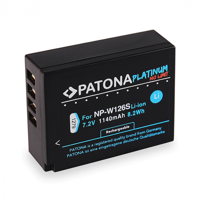 Pachet 2x Acumulator Patona Platinum NP-W126S pentru Fuji FinePix X-Pro 1 HS30 EXR si Microfibra Smardy [2]