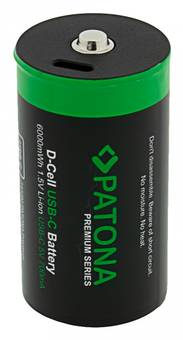 Pachet 2x Acumulatori Patona Premium LR20 Mono Li-ion 4000mAh cu USB-C, cablu de incarcare inclus [3]