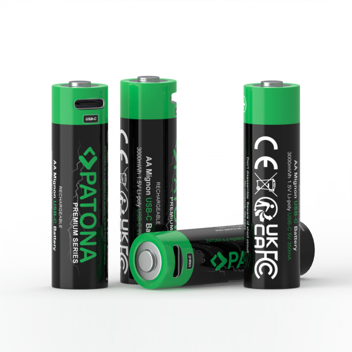 Pachet acumulatori 4 x AA cu USB-C 3000mAh Patona Premium [2]