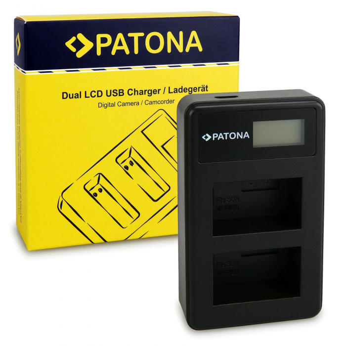 Pachet Incarcator Dual LCD USB si 2x Acumulator Patona pentru Sony NP-FW50 [2]