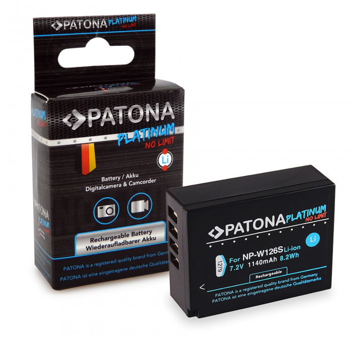 Pachet Incarcator Dual LCD USB si 2x Acumulator Patona Platinum NP-W126 pentru Fuji FinePix HS30 EXR, HS33 EXR [3]
