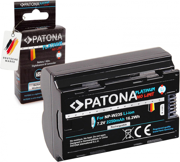 Pachet Incarcator Dual LCD USB si 2x Acumulatori Patona Platinum NP-W235 pentru Fujifilm X-T4 XT4 [2]