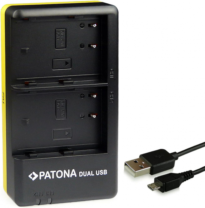 Pachet Incarcator Dual USB si 2 x Acumulatori Patona DMW-BLF19E pentru Panasonic Lumix DC-GH5 DMC-GH4 [5]