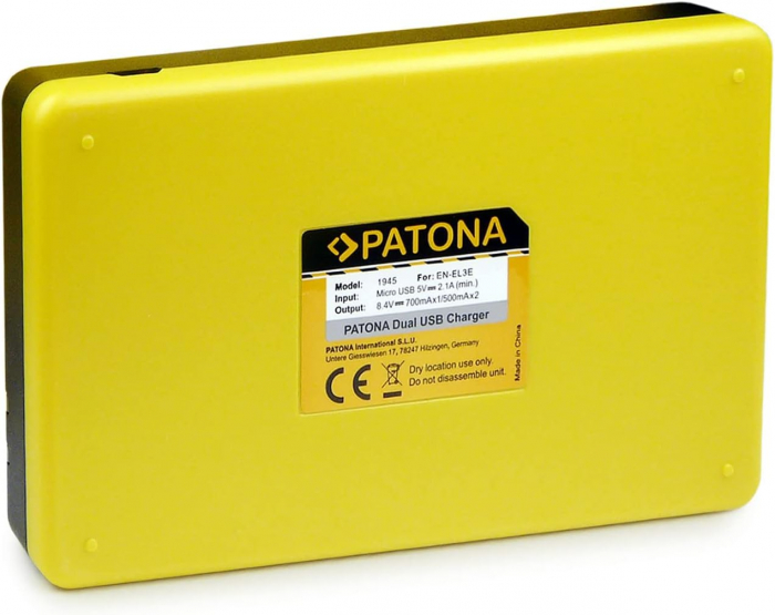 Pachet Incarcator Dual USB si 2 x Acumulatori Patona EN-EL3e pentru Nikon D700 D300 [6]