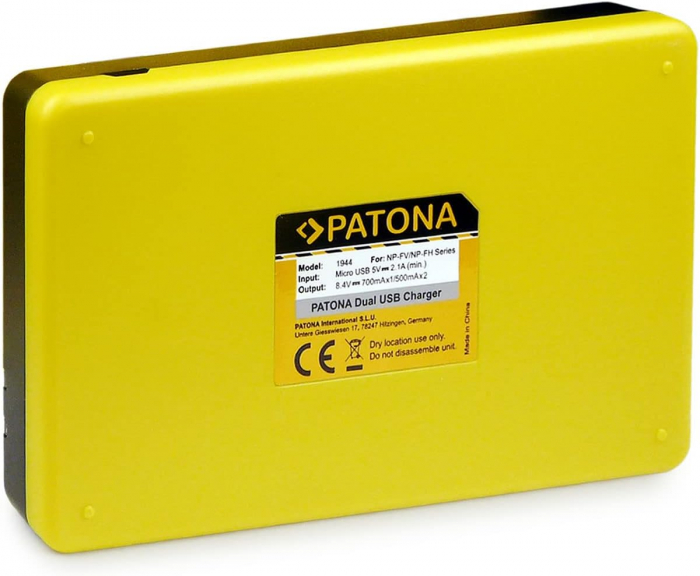 Pachet Incarcator Dual USB si 2 x Acumulatori Patona NP-FH70 pentru Sony HDR-SR5/E HDR-SR6/E [6]