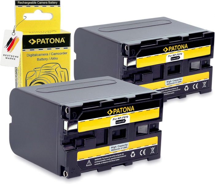 Pachet Incarcator Patona Dual LCD, 2x Acumulatori Patona NP-F970 pentru Sony DSR-200, MVC-FD200, DCR-TR7000 [4]
