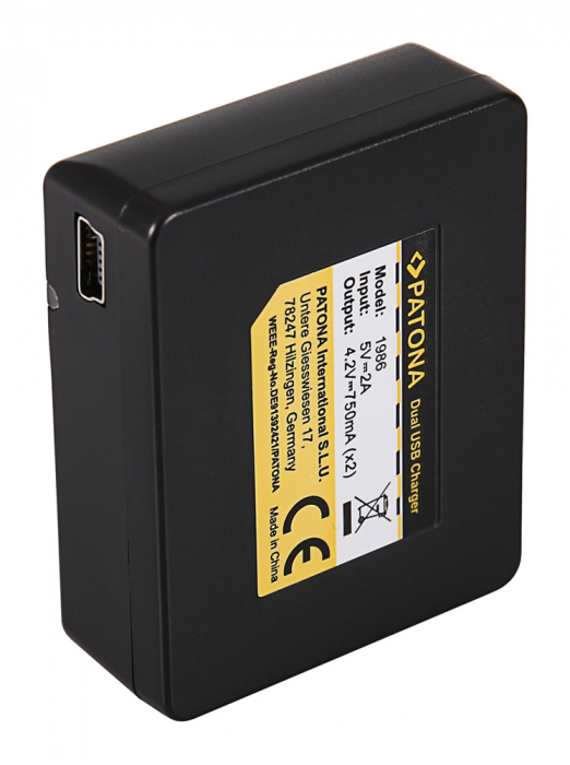 Pachet Incarcator Patona Dual USB, 2 x Acumulatori Patona AHDBT-301 pentru GoPro Hero 3 [5]