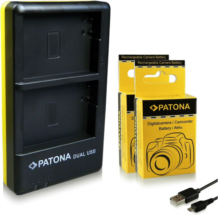 Pachet Incarcator Patona Dual USB, 2 x Acumulatori Patona Premium EN-EL5 pentru Nikon CoolPix 3700, 4200 [2]