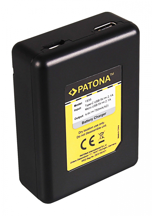 Pachet Incarcator Patona Dual USB, 2 x Acumulatori Patona Protect AHDBT-801 pentru GoPro Hero 5, 6, 7, 8 [5]