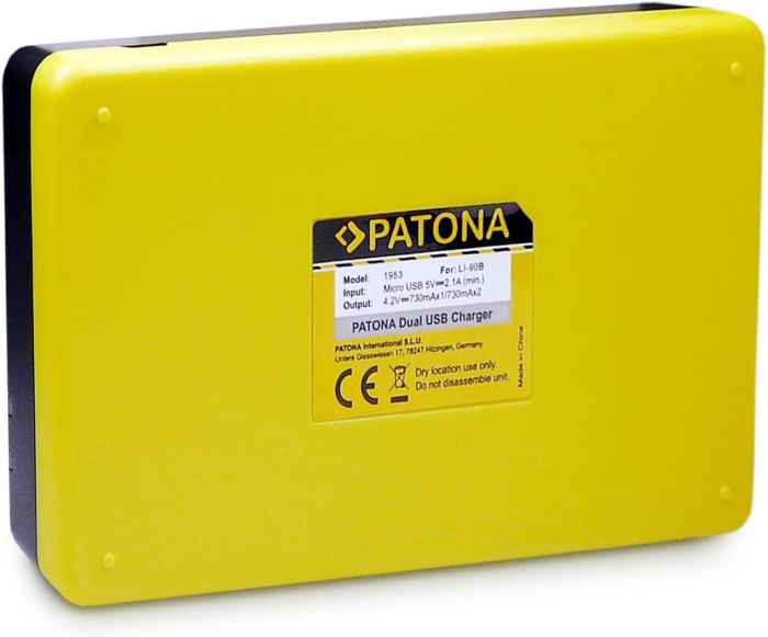 Pachet Incarcator Patona Dual USB, 2x Acumulator Patona Li-90B pentru Olympus Tough TG1, TG6 [4]