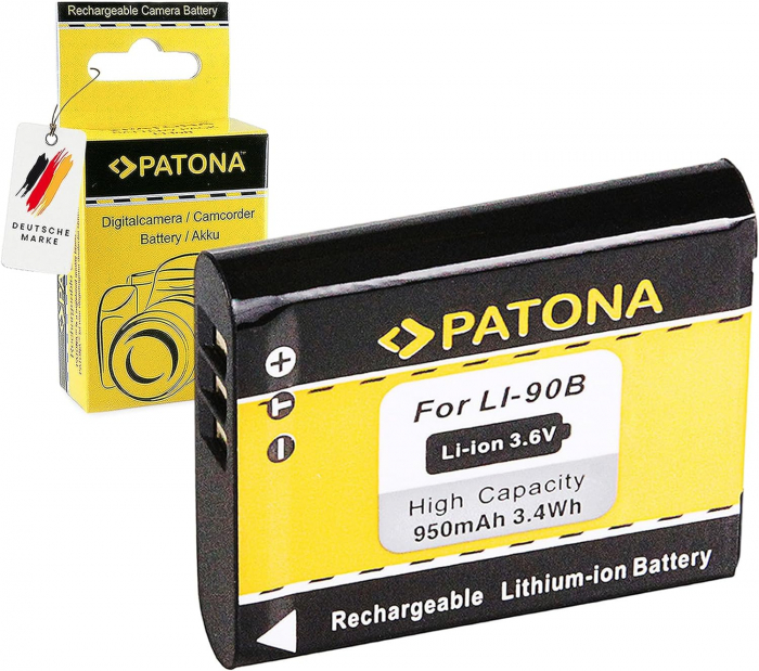 Pachet Incarcator Patona Dual USB, 2x Acumulator Patona Li-90B pentru Olympus Tough TG1, TG6 [5]