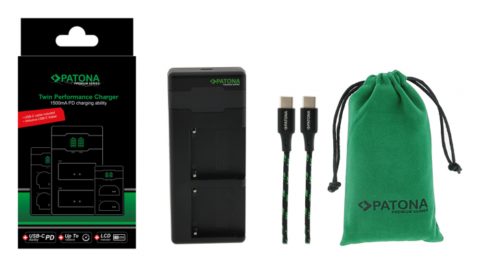 Pachet Incarcator Patona Premium Dual Performance PD, 2 x Acumulatori Patona Premium pentru Sony NP-F750 [5]