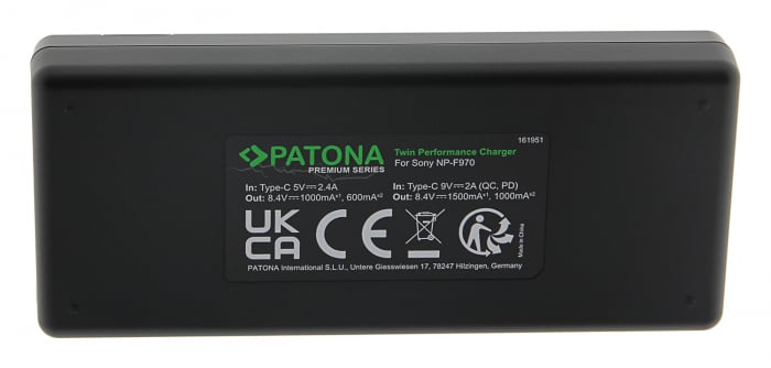 Pachet Incarcator Patona Premium Dual Performance PD, 2 x Acumulatori Patona Premium pentru Sony NP-F970 [4]