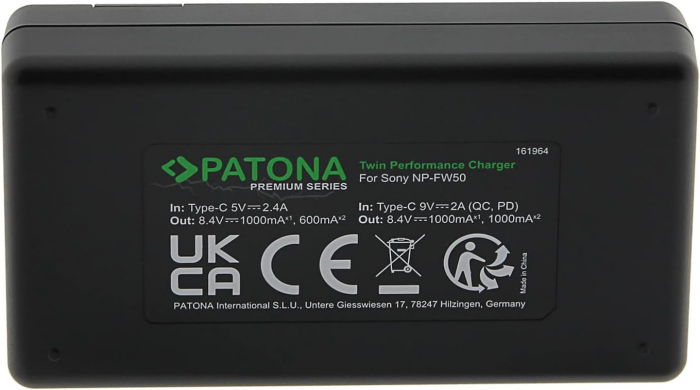 Pachet Incarcator Patona Premium Dual Performance PD, 2 x Acumulatori Patona Protect pentru Sony NP-FW50 [5]