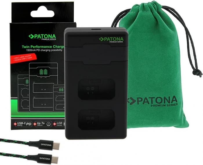 Pachet Incarcator Patona Premium Dual Performance PD, 2 x Acumulatori Patona Protect pentru Sony NP-FW50 [2]