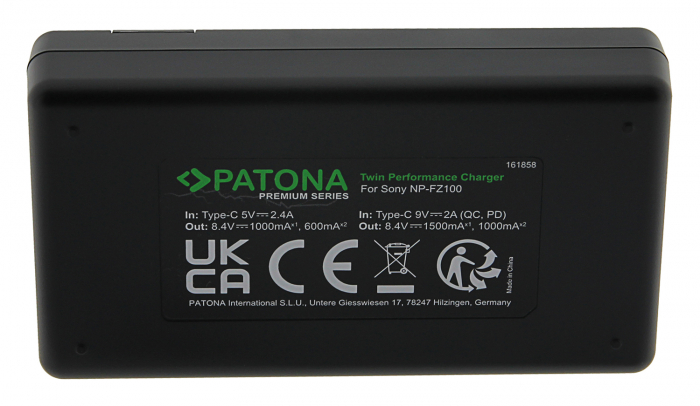 Pachet Incarcator Patona Premium Dual Performance PD LCD port USB-C, 2 x Acumulatori Patona Premium NP-FZ100 pentru Sony Alpha A9 II A7 III [4]