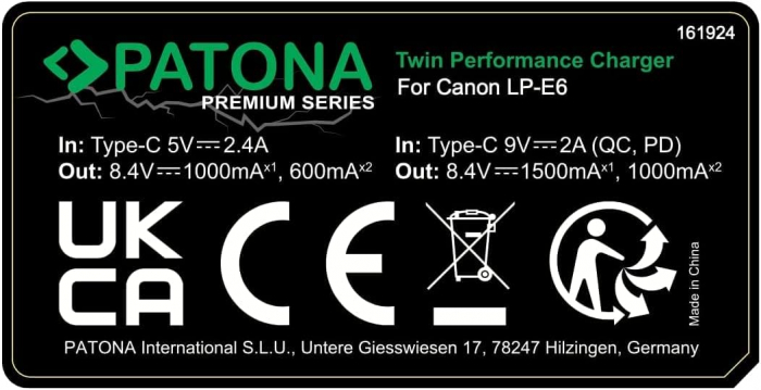 Pachet Incarcator PD Performance si 2 x Acumulatori Patona Protect LP-E6NH pentru Canon EOS R5 R6 [7]